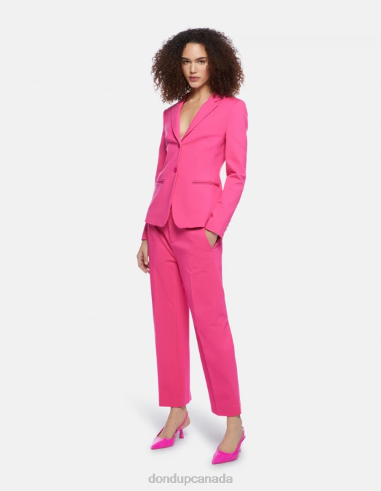 DONDUP Women Single-Breasted Jersey Blazer XF8V381 Apparel Orchid