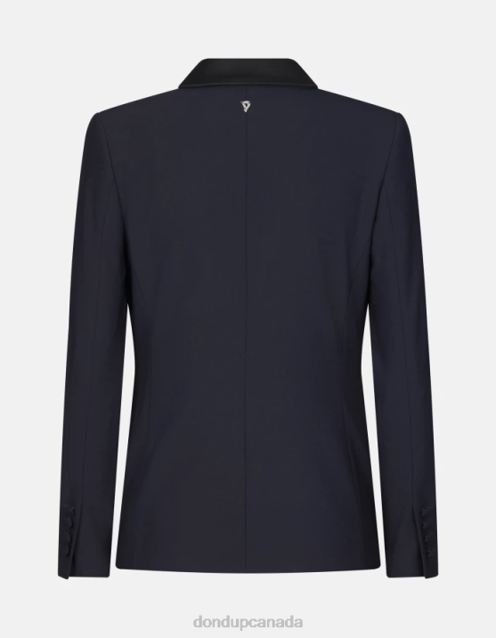 DONDUP Women Single-Breasted Wool Blazer XF8V382 Apparel Navy Blue
