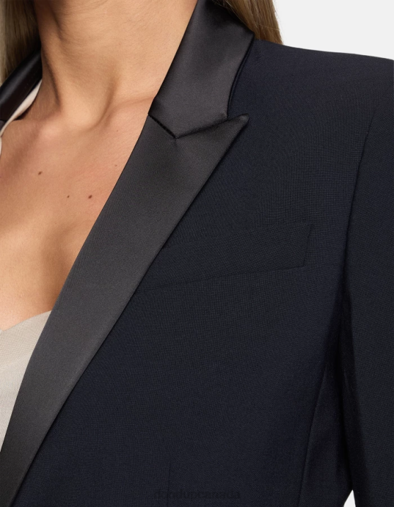 DONDUP Women Single-Breasted Wool Blazer XF8V382 Apparel Navy Blue