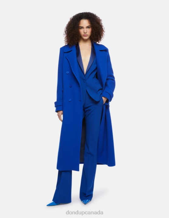 DONDUP Women Single-Breasted Wool Blazer XF8V383 Apparel Royal Blue