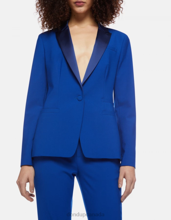 DONDUP Women Single-Breasted Wool Blazer XF8V383 Apparel Royal Blue