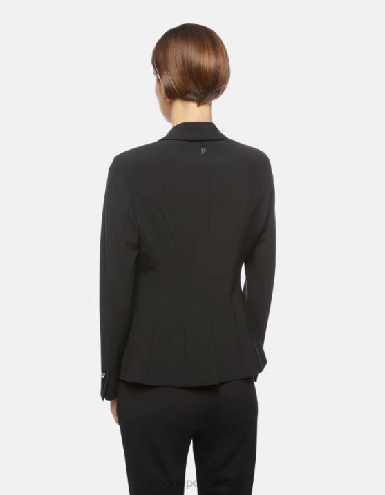 DONDUP Women Single-Breasted Wool Blazer XF8V389 Apparel Black