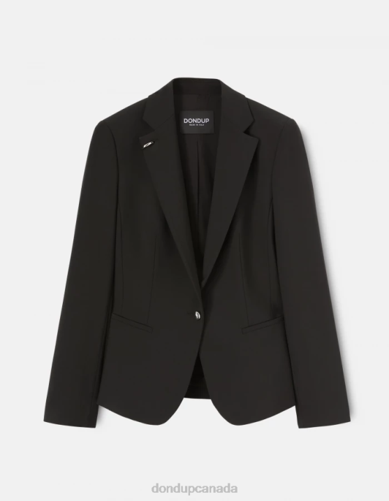 DONDUP Women Single-Breasted Wool Blazer XF8V389 Apparel Black