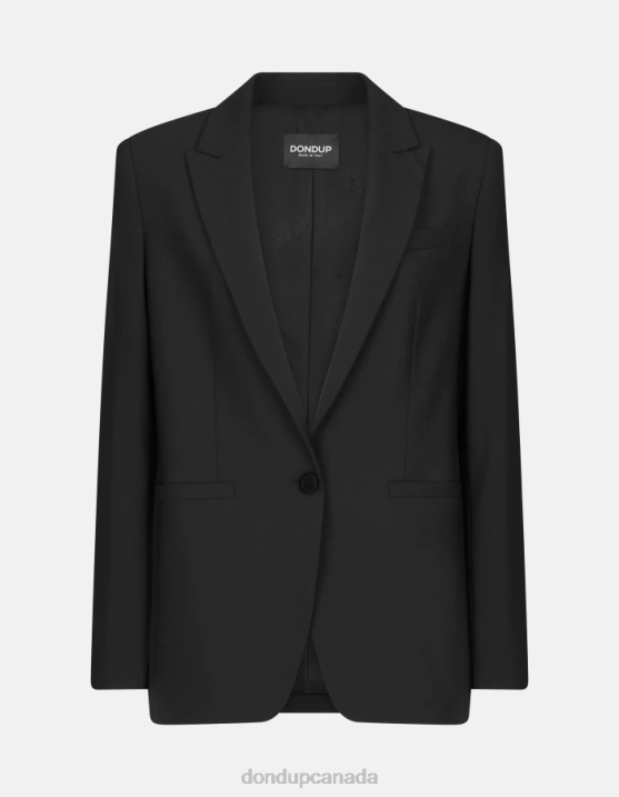 DONDUP Women Single-Breasted Wool Blazer XF8V394 Apparel Black