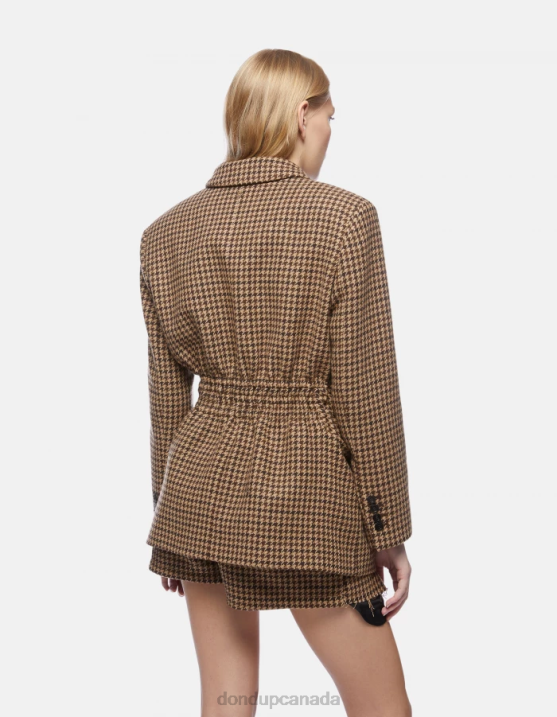 DONDUP Women Single-Breasted Wool-Blend Blazer XF8V371 Apparel Cioccolato