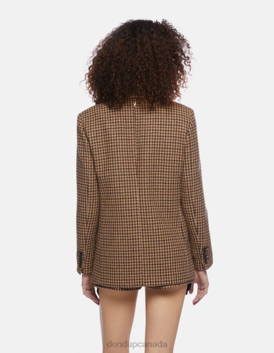 DONDUP Women Single-Breasted Wool-Blend Blazer XF8V376 Apparel Cioccolato