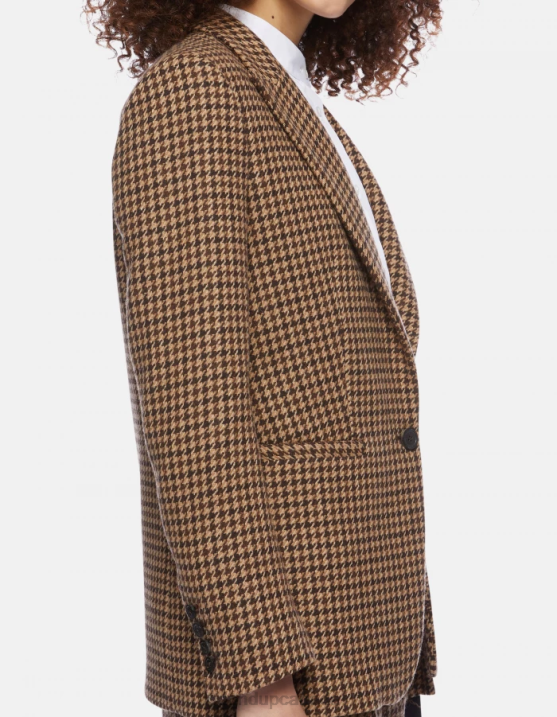 DONDUP Women Single-Breasted Wool-Blend Blazer XF8V376 Apparel Cioccolato