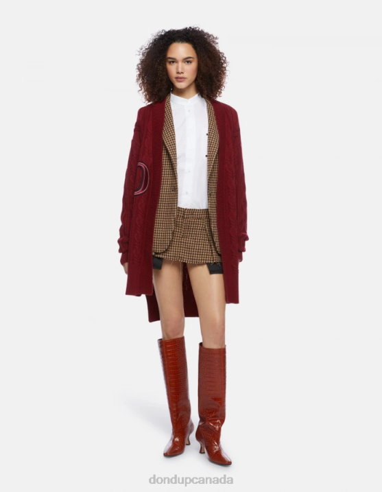 DONDUP Women Single-Breasted Wool-Blend Blazer XF8V376 Apparel Cioccolato