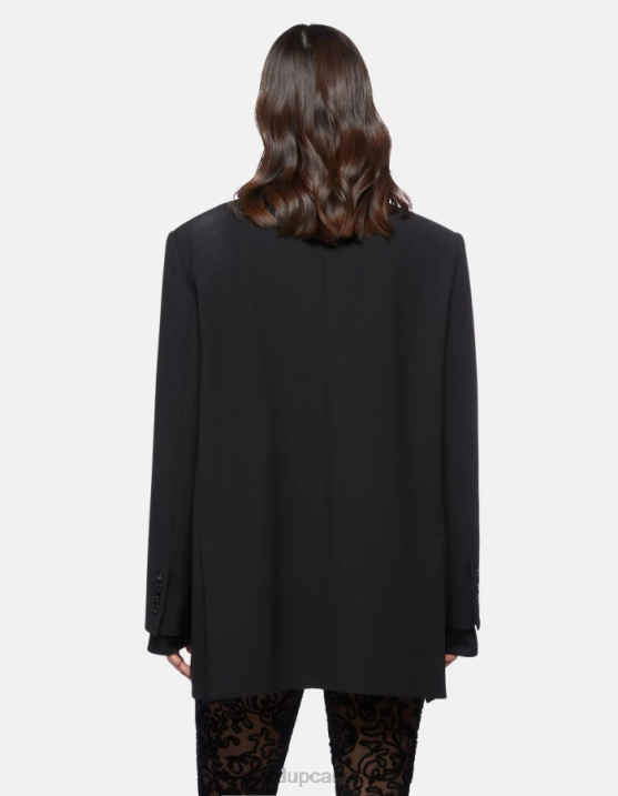 DONDUP Women Single-Breasted Wool-Blend Blazer XF8V388 Apparel Black