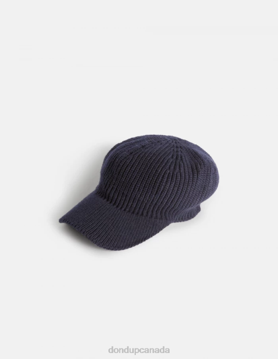 DONDUP Men Baseball Hat in Cashmere Blend XF8V942 Accessories Navy Blue