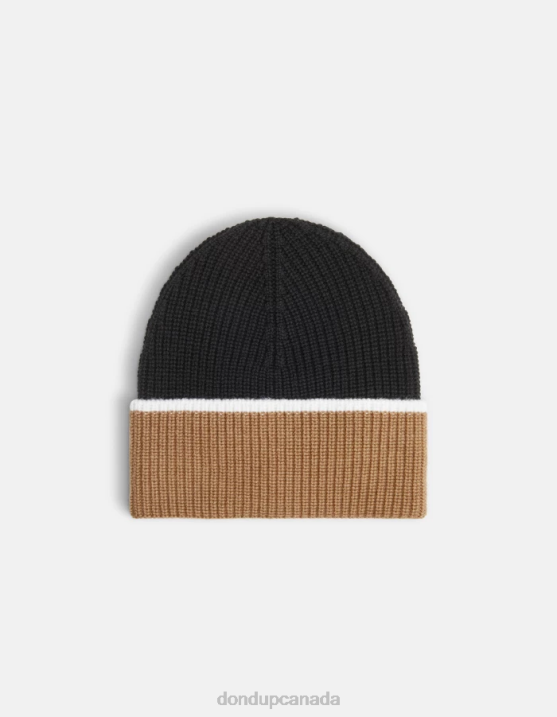 DONDUP Men Wool Hat XF8V939 Accessories Black & Champagne