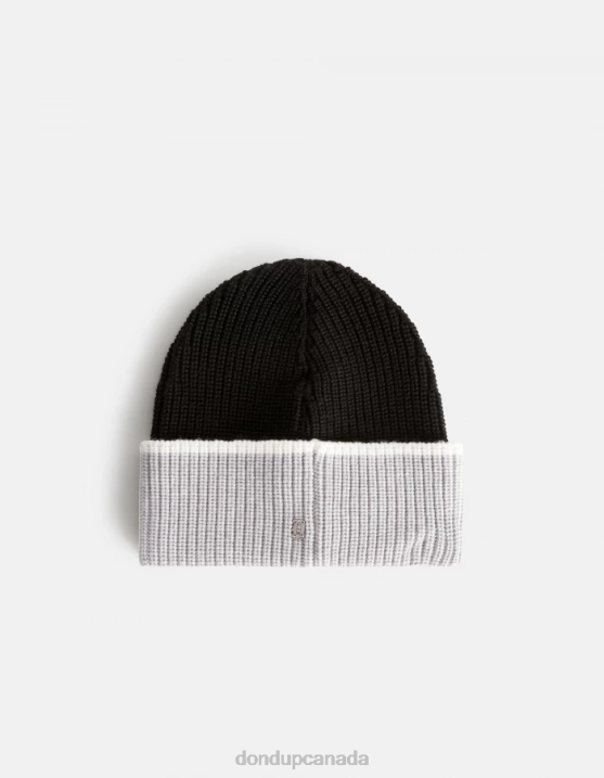 DONDUP Men Wool Hat XF8V941 Accessories Black & Grey