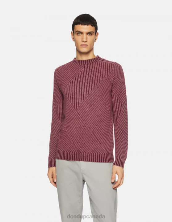DONDUP Men Crew-Neck Wool Jumper XF8V895 Apparel Prugna