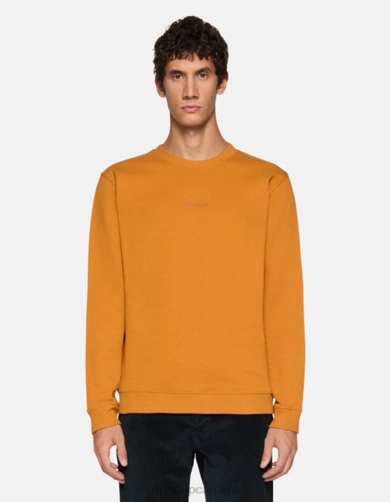 DONDUP Men Regular-Fit Crew-Neck Sweatshirt XF8V821 Apparel Ochre Yellow