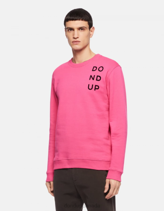 DONDUP Men Regular-Fit Crew-Neck Sweatshirt XF8V846 Apparel Orchid