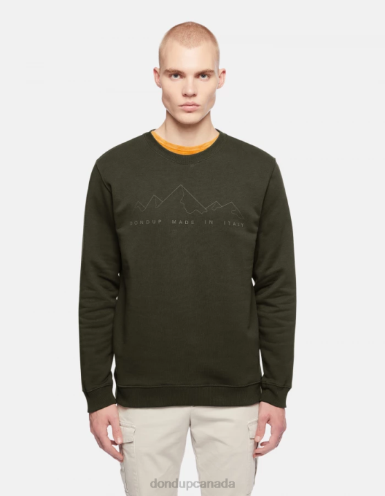 DONDUP Men Regular-Fit Crew-Neck Sweatshirt XF8V848 Apparel Asfalto