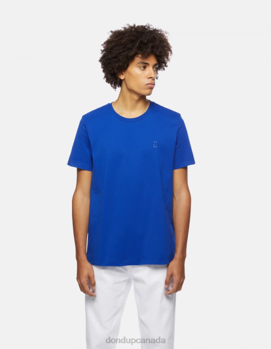 DONDUP Men Regular-Fit Jersey T-Shirt XF8V795 Apparel Royal Blue