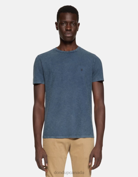 DONDUP Men Regular-Fit Jersey T-Shirt XF8V797 Apparel Navy Blue