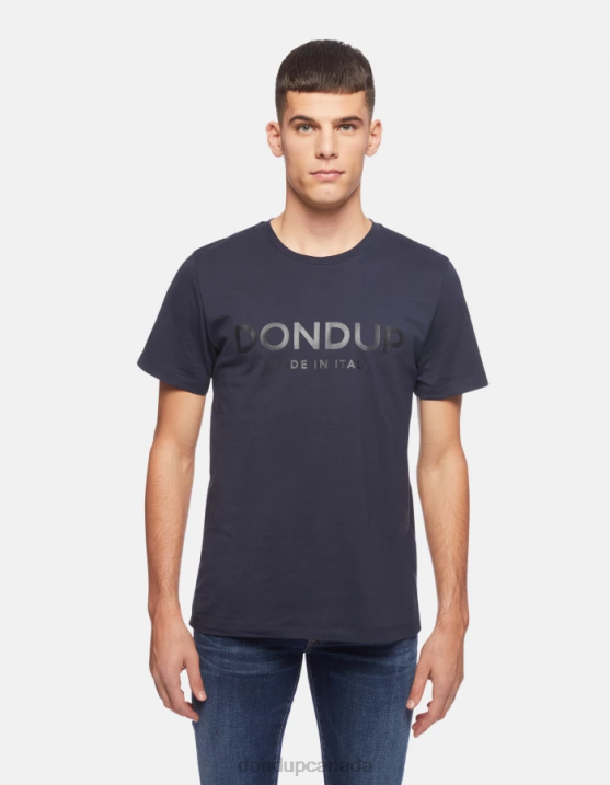 DONDUP Men Regular-Fit Jersey T-Shirt XF8V813 Apparel Navy Blue