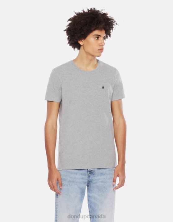 DONDUP Men Slim-Fit Jersey T-Shirt XF8V792 Apparel Grey