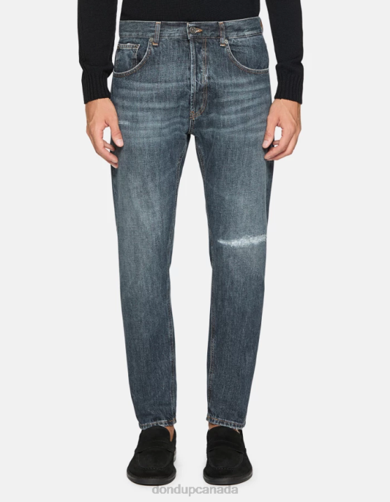 DONDUP Men Dian Carrot-Fit Jeans in Rigid Denim XF8V607 Apparel Blue