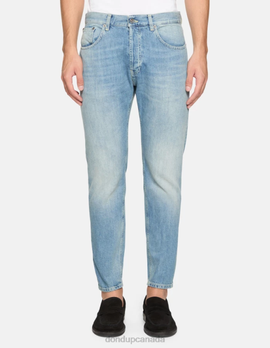 DONDUP Men Dian Carrot-Fit Jeans in Rigid Denim XF8V612 Apparel Blue