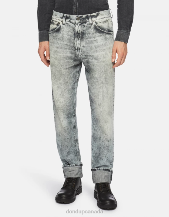 DONDUP Men Paco Loose-Fit 34-Inch Jeans in Rigid Denim XF8V603 Apparel Blue