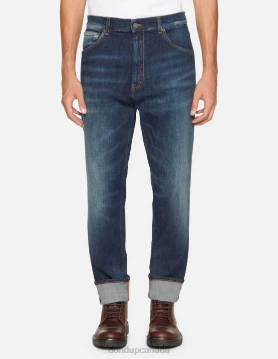 DONDUP Men Paco Loose-Fit Jeans in Stretch Denim XF8V571 Apparel Blue