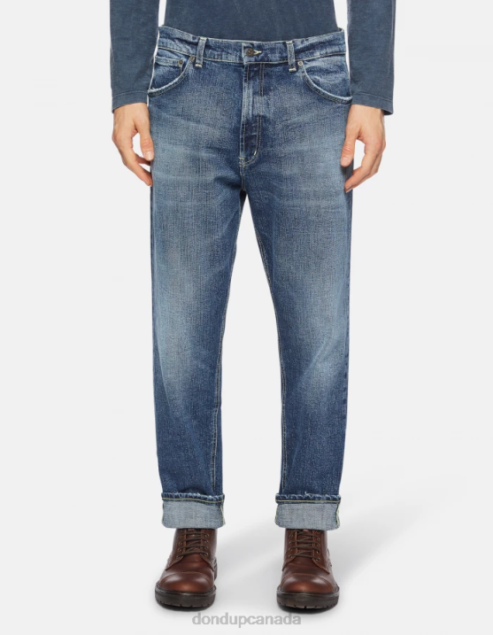 DONDUP Men Paco Loose-Fit Jeans in Stretch Denim XF8V618 Apparel Blue