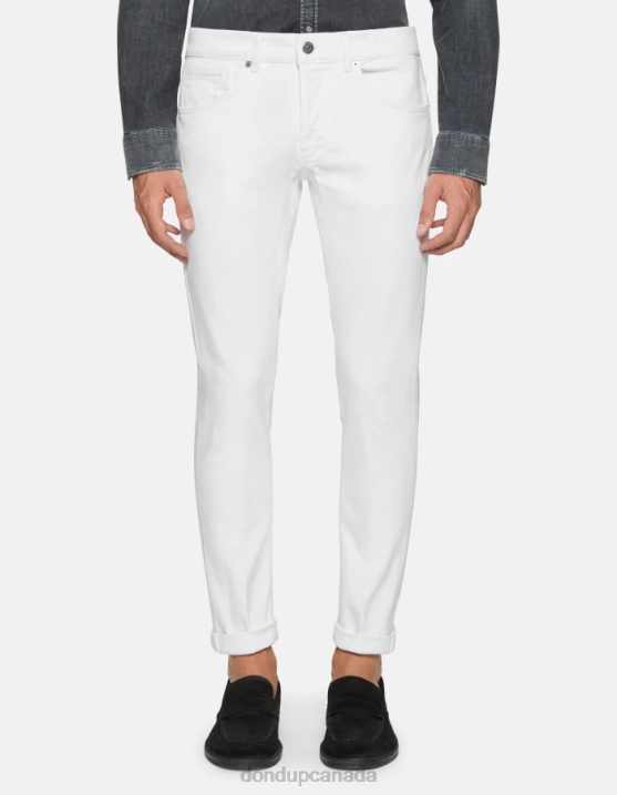 DONDUP Men George Skinny Jeans in Bull Stretch Denim XF8V636 Apparel White