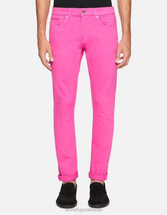 DONDUP Men George Skinny Jeans in Bull Stretch Denim XF8V637 Apparel Orchid