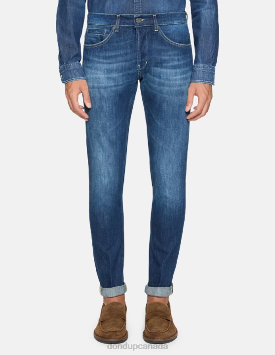 DONDUP Men George Skinny Jeans in Stretch Denim XF8V575 Apparel Blue