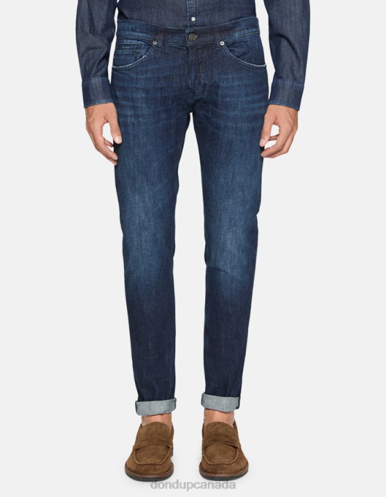DONDUP Men George Skinny Jeans in Stretch Denim XF8V606 Apparel Blue