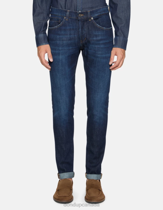 DONDUP Men George Skinny Jeans in Stretch Denim XF8V615 Apparel Blue