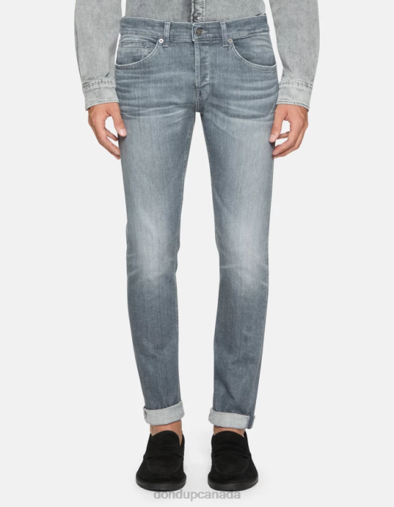 DONDUP Men George Skinny Jeans in Stretch Denim XF8V619 Apparel Topo