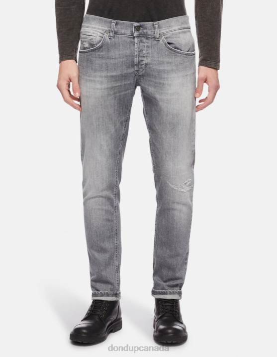 DONDUP Men George Skinny Jeans in Stretch Denim XF8V623 Apparel Topo