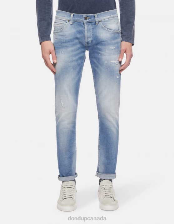 DONDUP Men George Skinny Jeans in Stretch Denim XF8V660 Apparel Blue