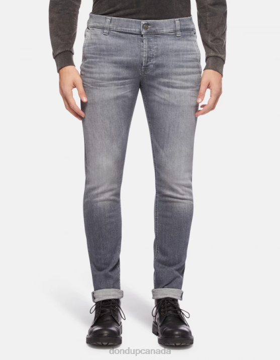 DONDUP Men Konor Skinny Jeans in Stretch Denim XF8V670 Apparel Topo