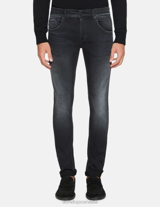 DONDUP Men Ritchie Skinny Jeans in Stretch Denim XF8V630 Apparel Black