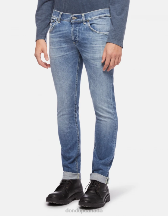 DONDUP Men Ritchie Skinny Jeans in Stretch Denim XF8V668 Apparel Blue