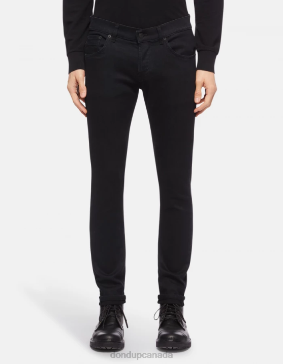 DONDUP Men Ritchie Skinny Jeans in Stretch Denim XF8V674 Apparel Black