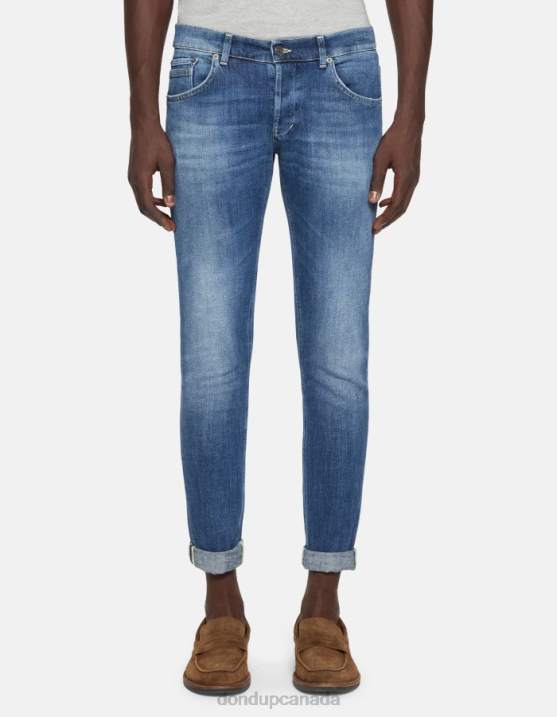 DONDUP Men Ritchie Skinny Jeans in Stretch Denim XF8V677 Apparel Blue