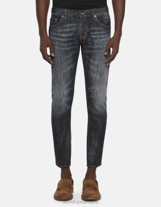 DONDUP Men Mius Slim-Fit Rigid Denim Jeans XF8V597 Apparel Blue