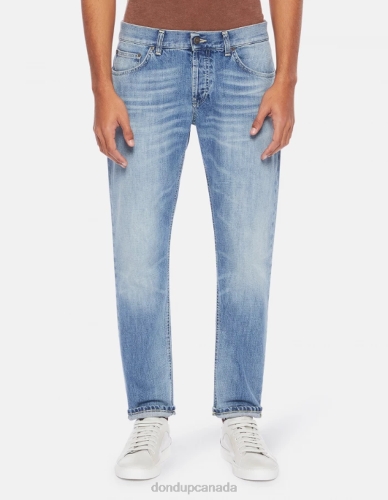 DONDUP Men Mius Slim-Fit Rigid Denim Jeans XF8V613 Apparel Blue