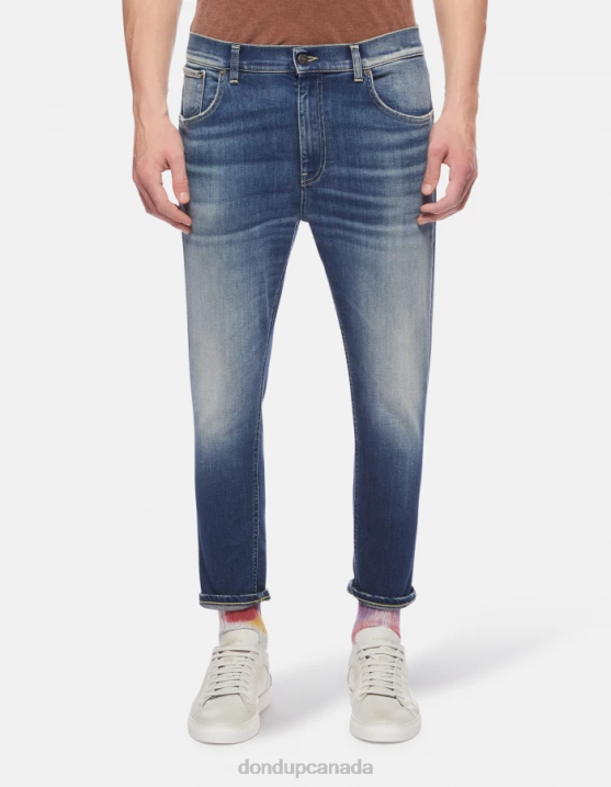 DONDUP Men Alex Super Skinny Jeans in Stretch Denim XF8V572 Apparel Blue