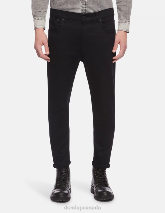 DONDUP Men Alex Super Skinny Jeans in Stretch Denim XF8V587 Apparel Black