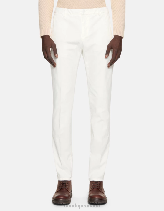 DONDUP Men Spiritissimo Regular-Fit Cotton Trousers XF8V756 Apparel Alabastro