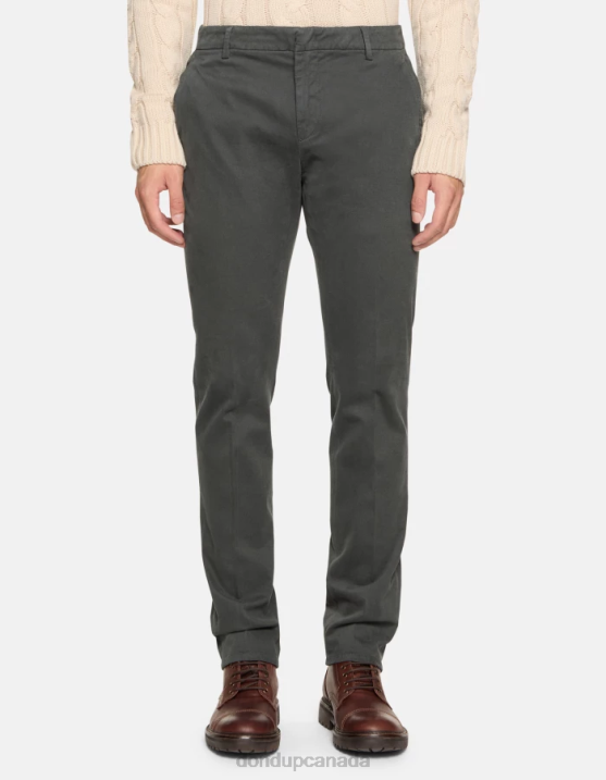 DONDUP Men Spiritissimo Regular-Fit Cotton Trousers XF8V758 Apparel Fumo