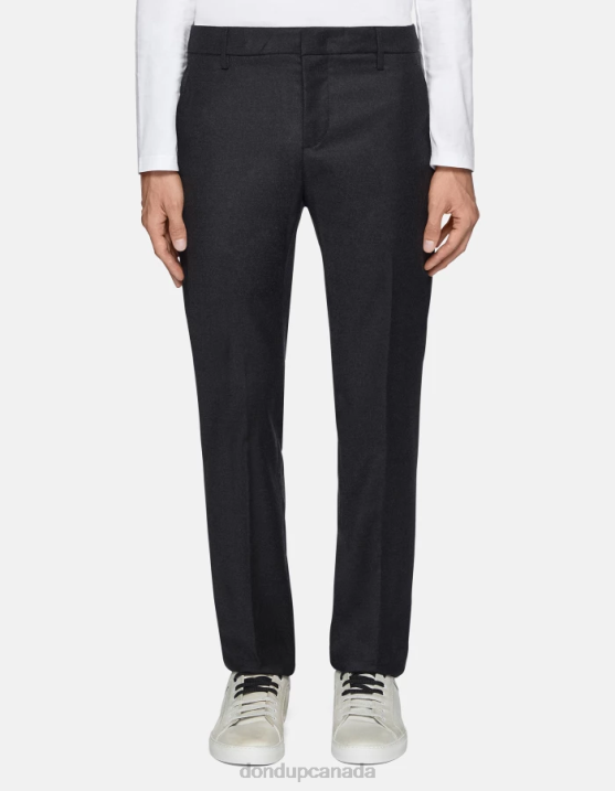DONDUP Men Spiritissimo Regular-Fit Flannel Trousers XF8V679 Apparel Asfalto