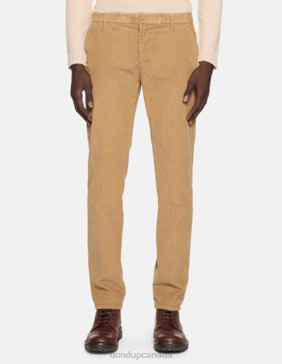 DONDUP Men Spiritissimo Regular-Fit Velvet Trousers XF8V719 Apparel Sand